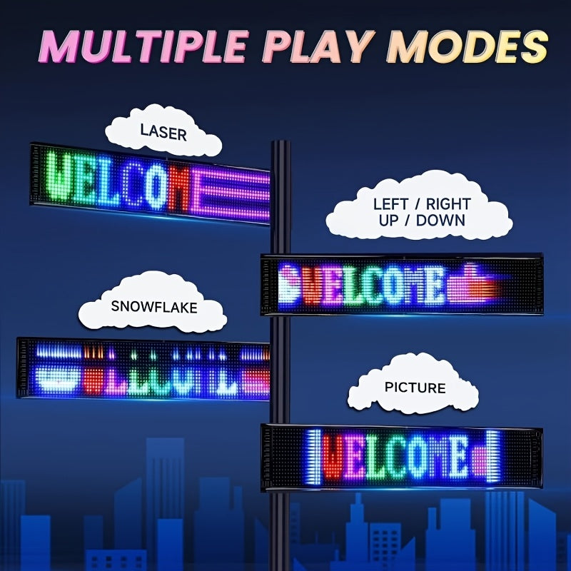 14" Programmable Pixel LED Panel | Preloaded Animations & Scrolling Display for Events, Parties & Transportation