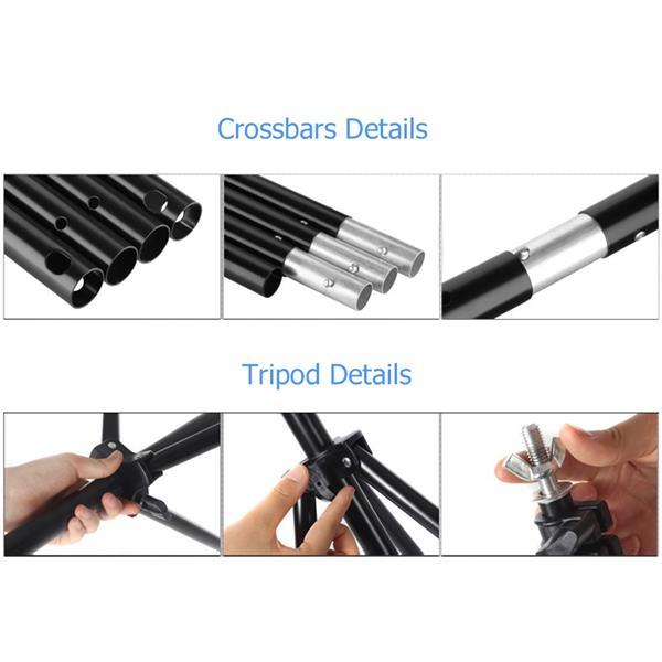 2x3m Photography Background Frame Set | Includes 3 Background Clips | Adjustable Backdrop Stand for Studio & Outdoor Use