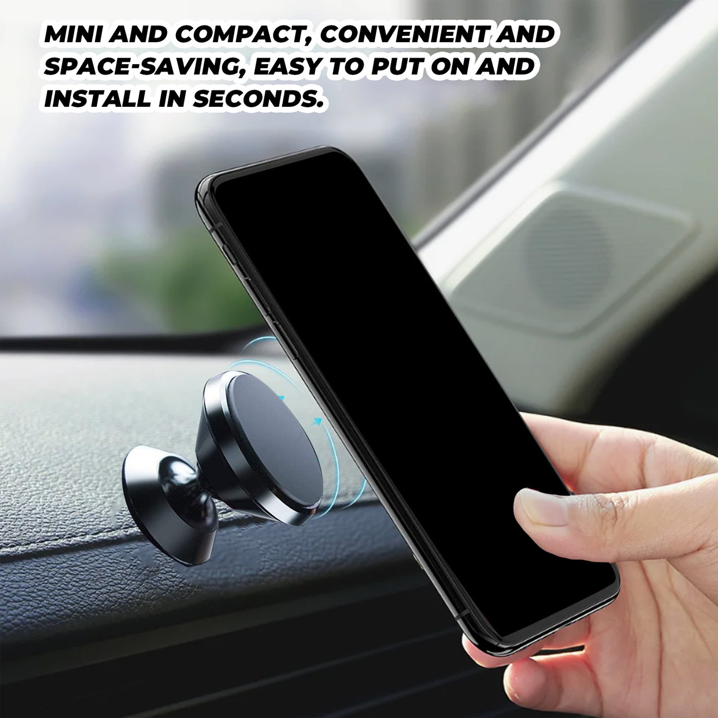 Rayhong Magnetic Folding Car Phone Stand | 360° Rotating Dashboard Mount