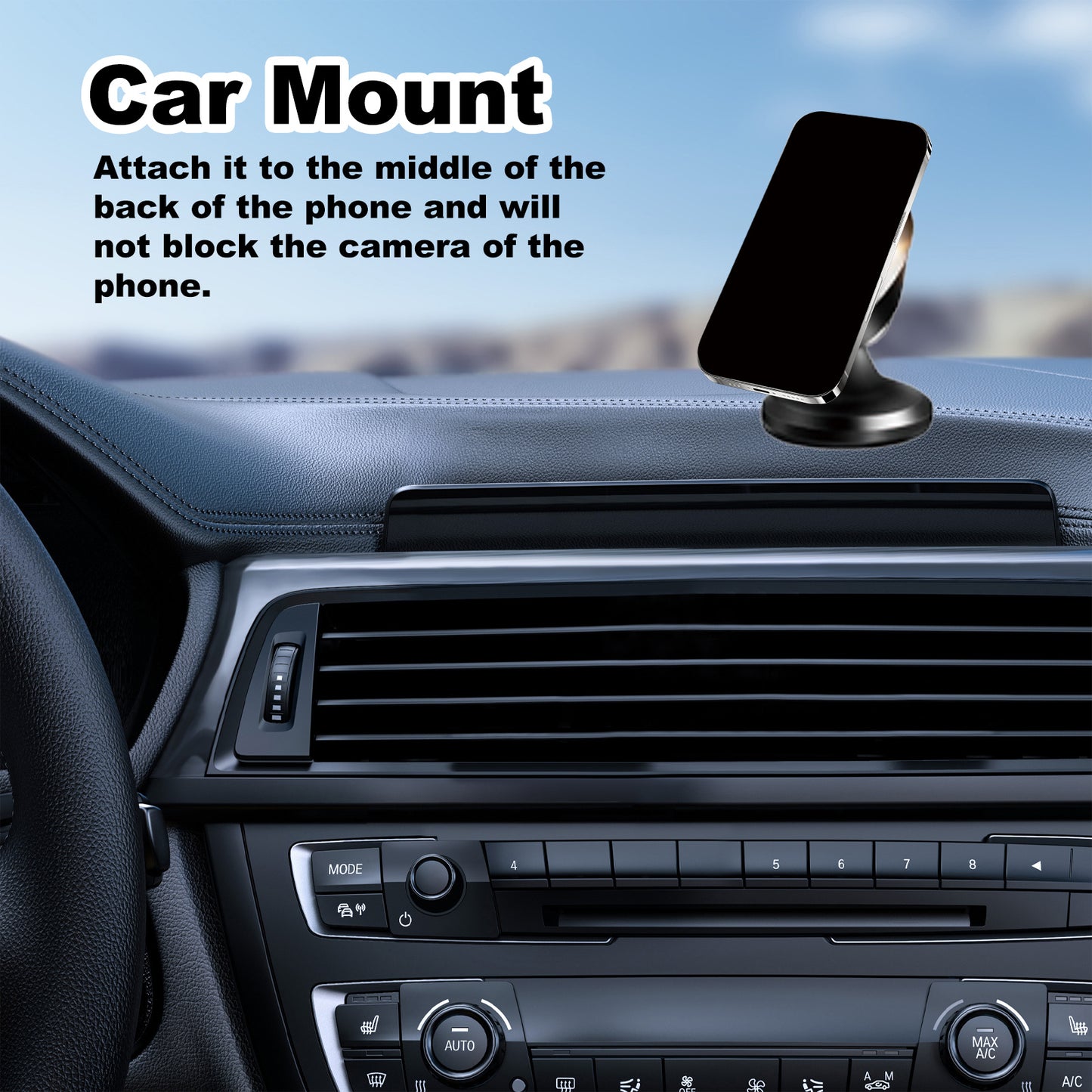 Rayhong Magnetic Folding Car Phone Stand | 360° Rotating Dashboard Mount