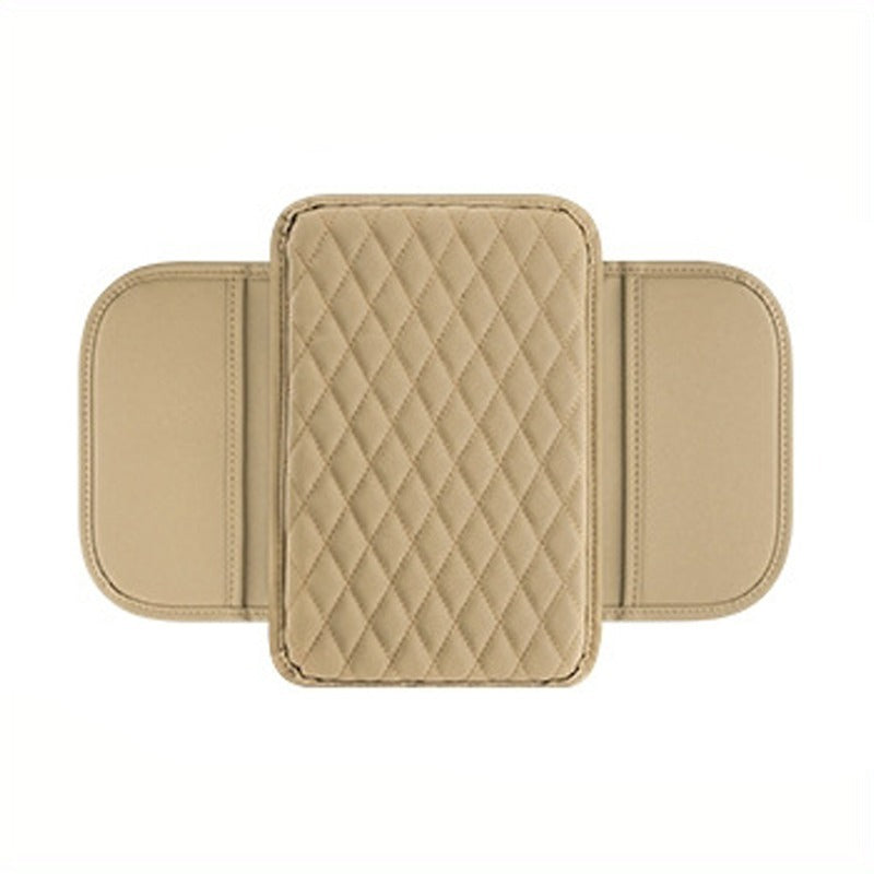 Car Armrest Box Booster Pad with Side Storage Bag | Reinforced Comfort Cushion