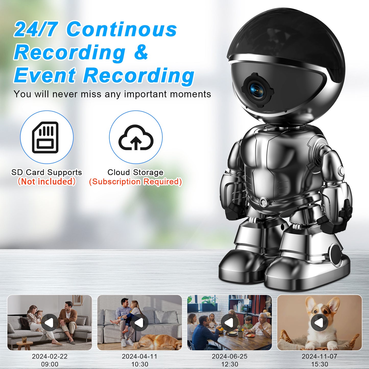 Smart Robot, IP Camera, WiFi, CCTV, Baby Monitor, Security.