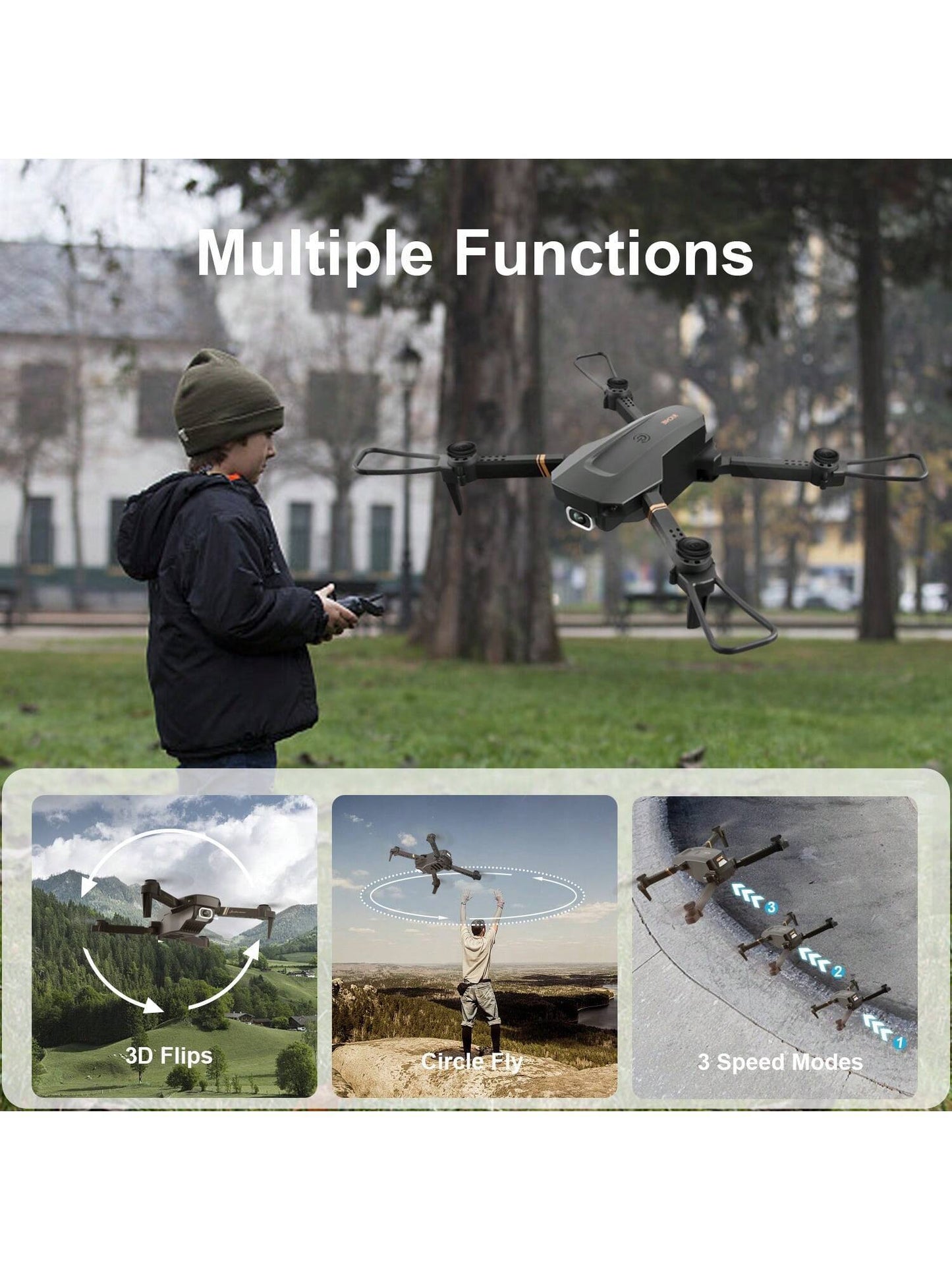 4DRC V4 Foldable Mini Drone With Camera 4K 1080P HD Drone ,3 Batteries,Drones For Adults Kids,Remote-controlled Quadcopter,Logistics Is Randomly Sent By UPS,USPS,