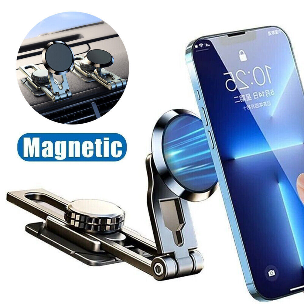 Universal 360° Magnetic Car Dashboard Phone Holder | Foldable Aluminum Alloy Mount