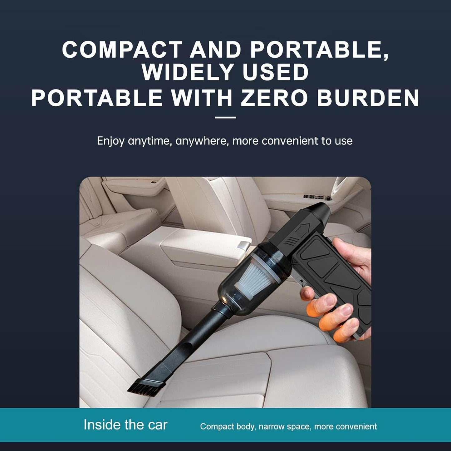 Compressed Air Duster 130000RPM | Handheld Vacuum, Air Blower & Pump with LED Light