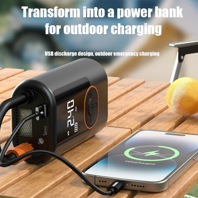 Portable Air Pump – Car, Bicycle & Ball Inflator with Multi-Use Nozzles