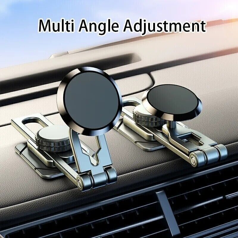 Universal 360° Magnetic Car Dashboard Phone Holder | Foldable Aluminum Alloy Mount
