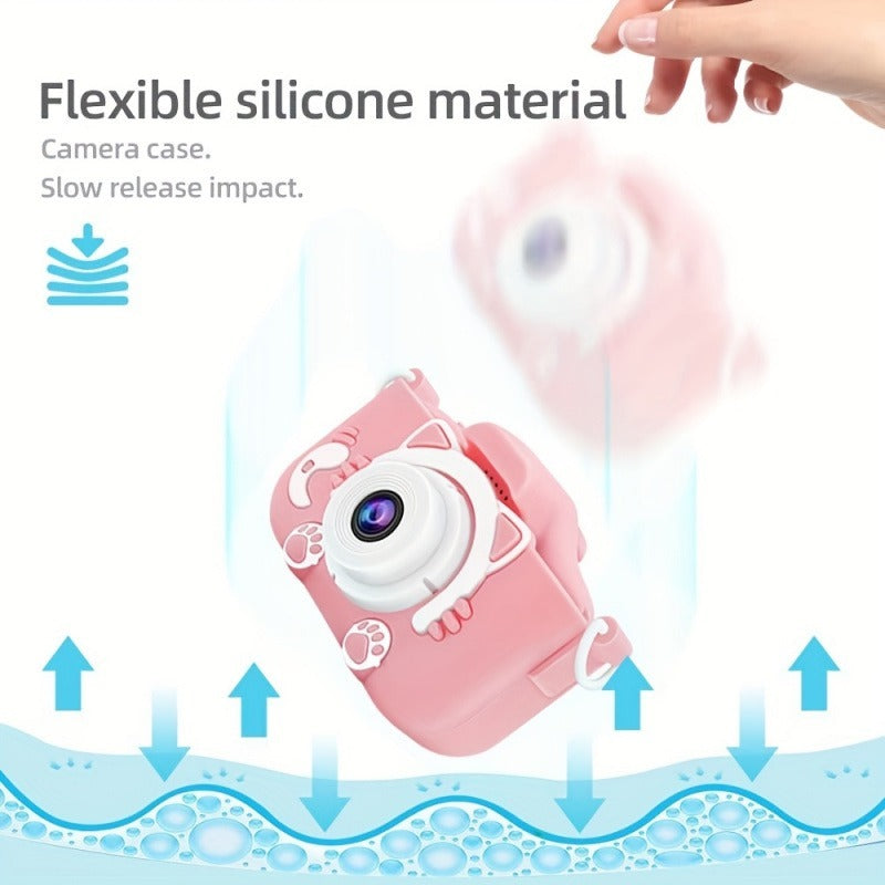 Pink Cat Kids Camera | Photo & Video | 8 Selfie Filters | 400mAh Battery – Perfect Birthday & Outdoor Gift