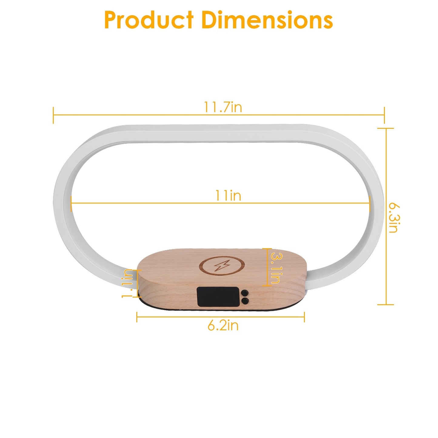 Touch Control Bedside Lamp with Clock & Wireless Charging | LED Dimmable Desk Lamp