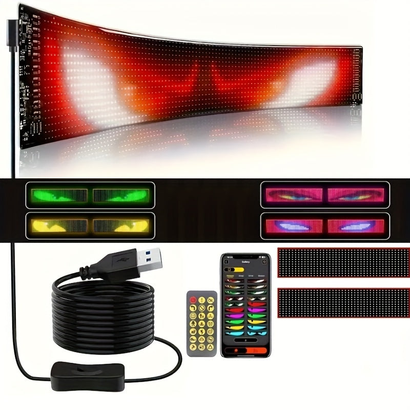 14" Programmable Pixel LED Panel | Preloaded Animations & Scrolling Display for Events, Parties & Transportation