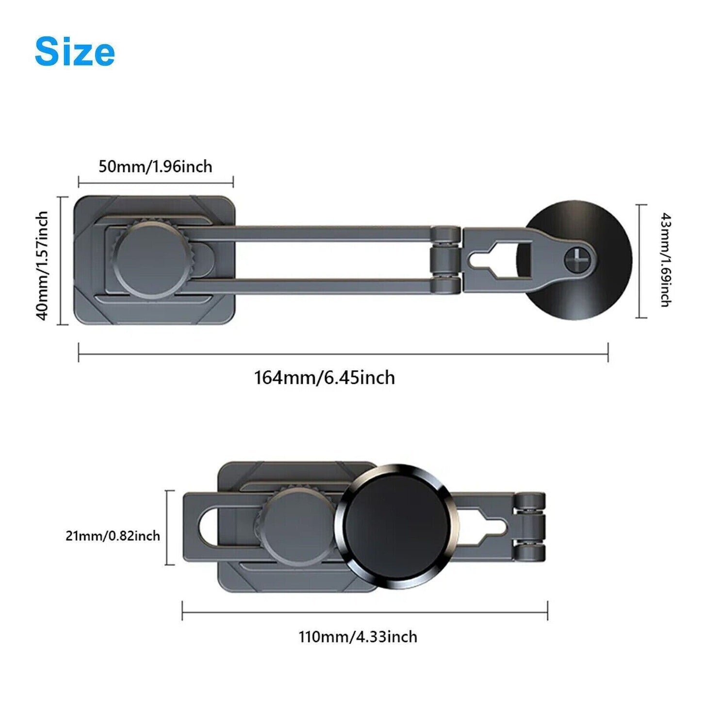 Universal 360° Magnetic Car Dashboard Phone Holder | Foldable Aluminum Alloy Mount