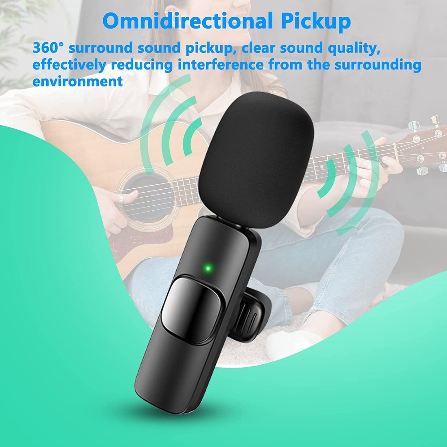 Wireless Lavalier Microphone for iPhone & iPad | Professional Clip-On Omnidirectional Mic for Interviews, Videos, Podcasts & YouTube