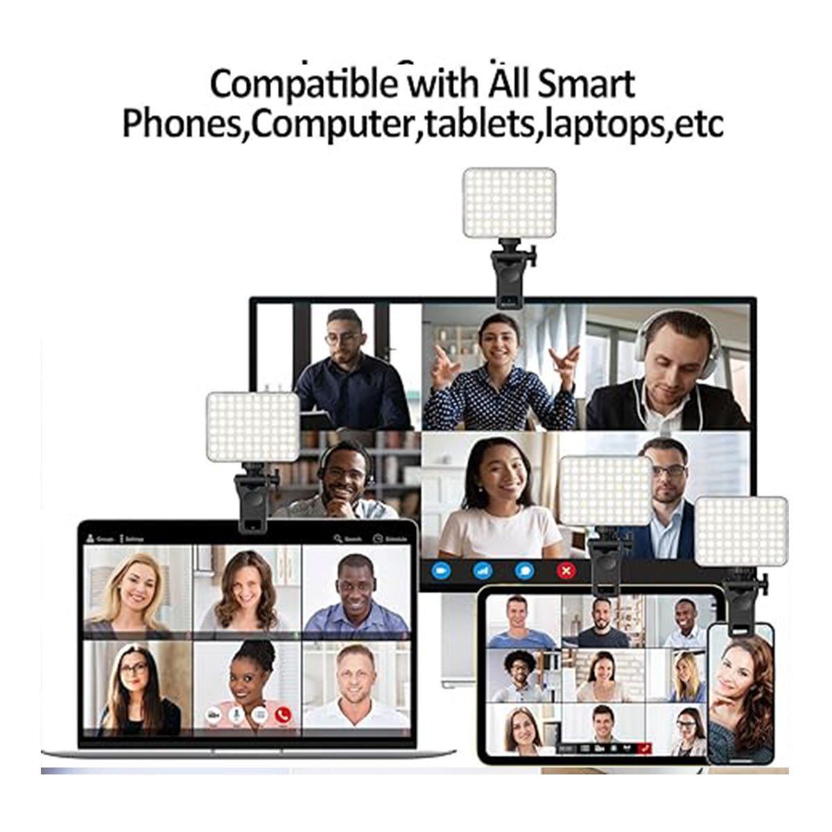 Rechargeable Clip-On Selfie Light – Portable LED Fill Light for Phone, Laptop & Tablet | Ideal for Video Calls, Streaming & Makeup