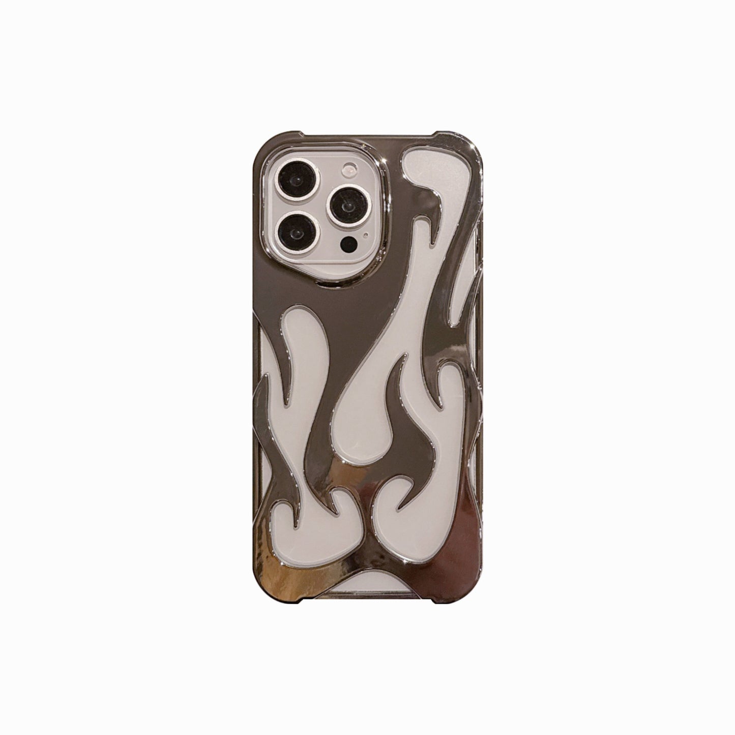 Flame Pattern Electroplated Heat-Dissipation Soft Case – Stylish Shockproof TPU Cover for iPhone Models