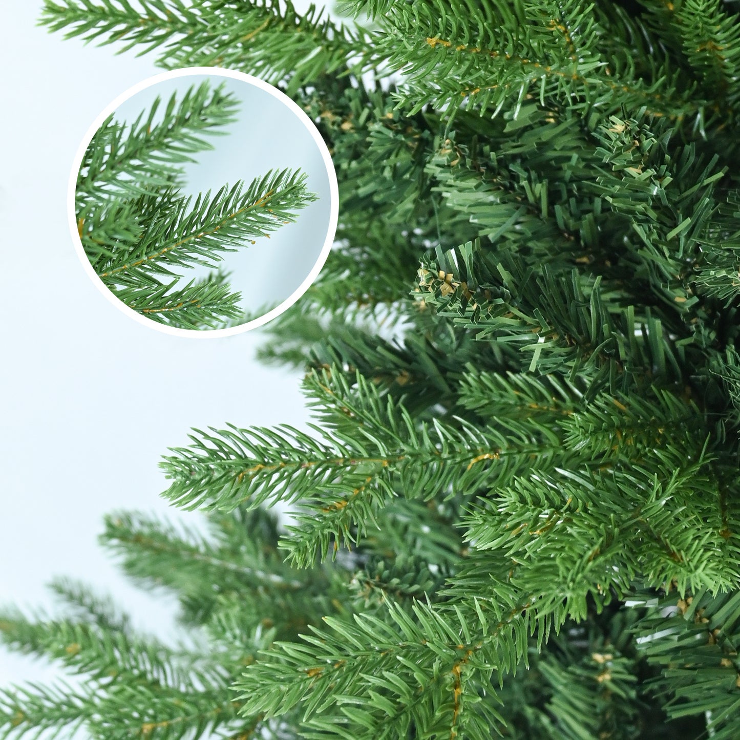 4ft / 5ft / 6.5ft / 7.5ft Hybrid Automatic PE/PVC Christmas Tree – Green Xmas Tree with Steel Frame & Realistic Branches