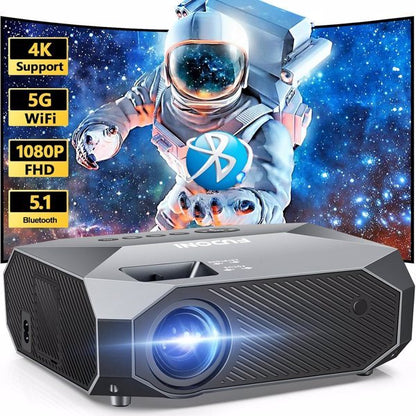 1080P Native Projector with 5G WiFi & Bluetooth | 4K Support | Compatible with Phones, PCs, TV Sticks & PS5 – Ships from FBA Warehouse