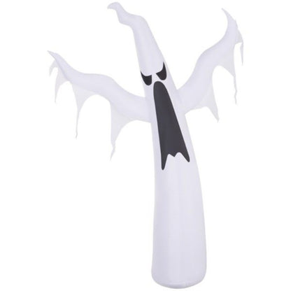 6ft Inflatable White Ghost with LED Lights – Halloween Outdoor Yard Decoration with Fan, Stakes & Ropes