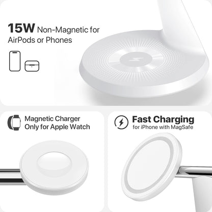 3 In 1 Wireless MagSafe Charging Station For Multiple Devices 30W Adapter Included