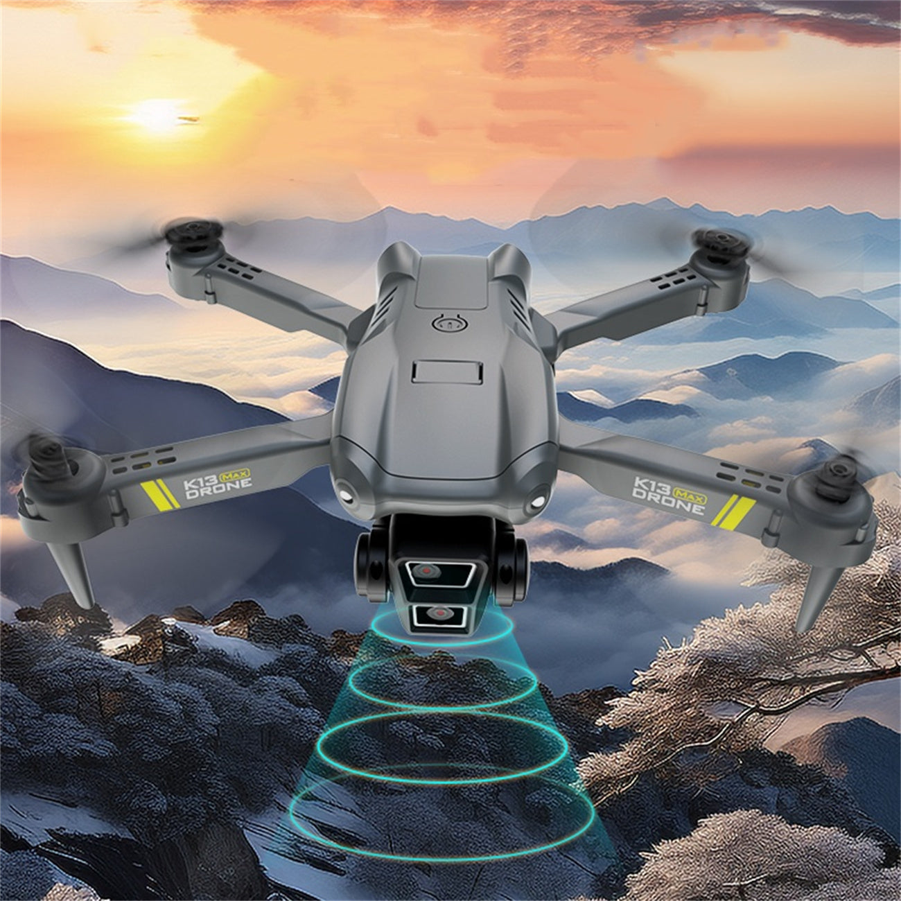 K13 Foldable Smart Camera Drone with 2 Batteries – Real-Time Transmission & One-Click Takeoff/Landing