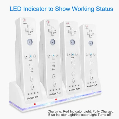 4-in-1 Game Controller Charging Dock – Station with 2800mAh Rechargeable Batteries