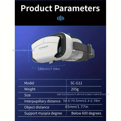VR SHINECON G05A 3D VR Glasses Headset Virtual Reality Glasses For 4.7-6.0 Inches Android IOS Smart Phones Games 360 HD Movies