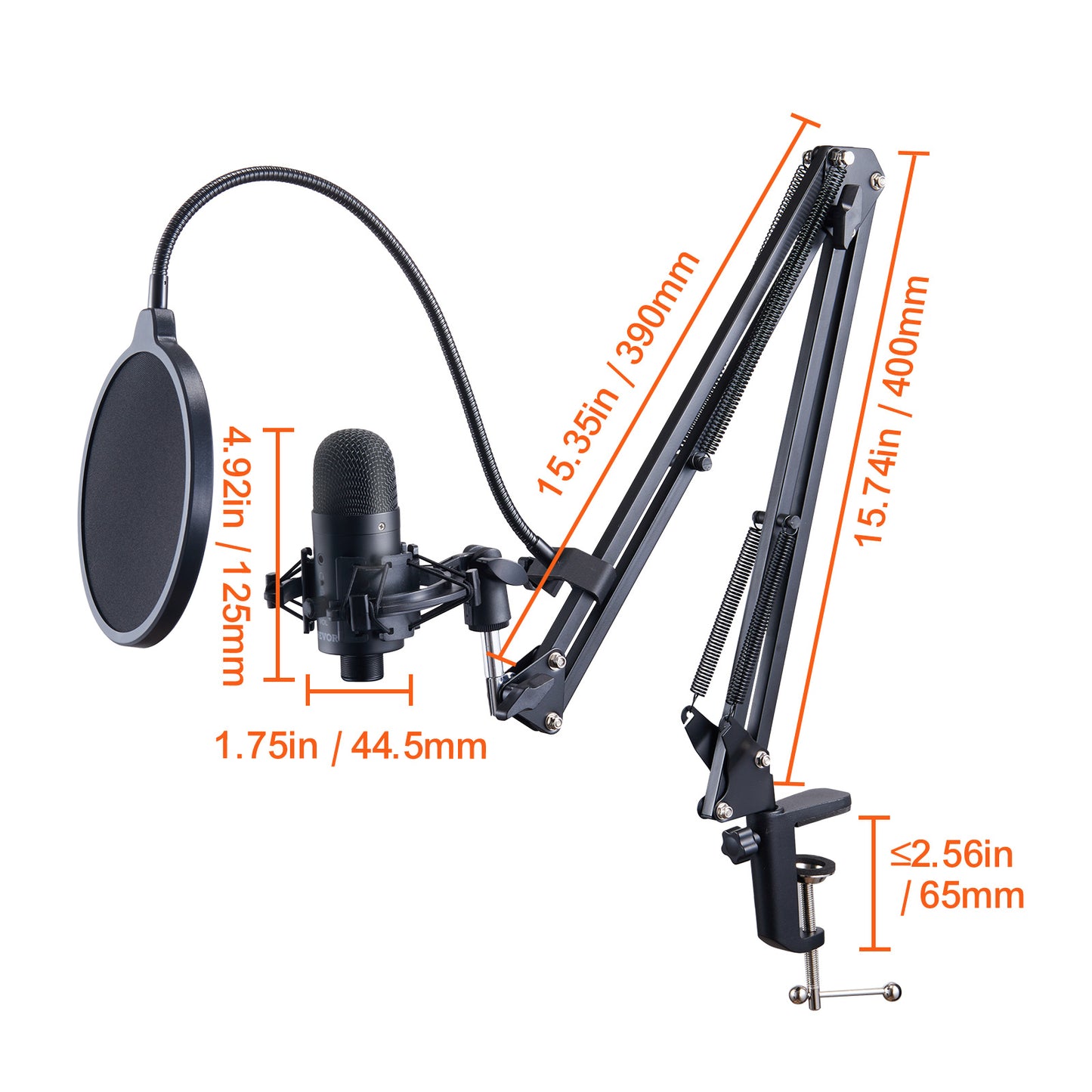 VEVOR USB Condenser Microphone Kit – 192kHz/24-bit with Boom Arm, Shock Mount & Mute Button