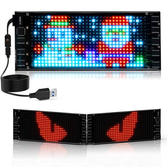 14" Programmable Pixel LED Panel | Preloaded Animations & Scrolling Display for Events, Parties & Transportation