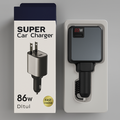 100W Metal Car Charger | Super Fast USB & Type-C Adapter