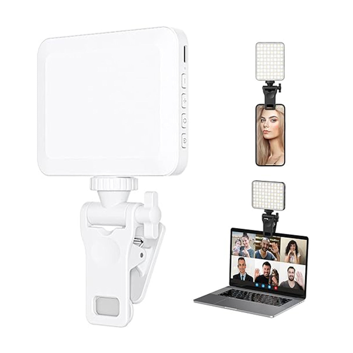 Rechargeable Clip-On Selfie Light – Portable LED Fill Light for Phone, Laptop & Tablet | Ideal for Video Calls, Streaming & Makeup