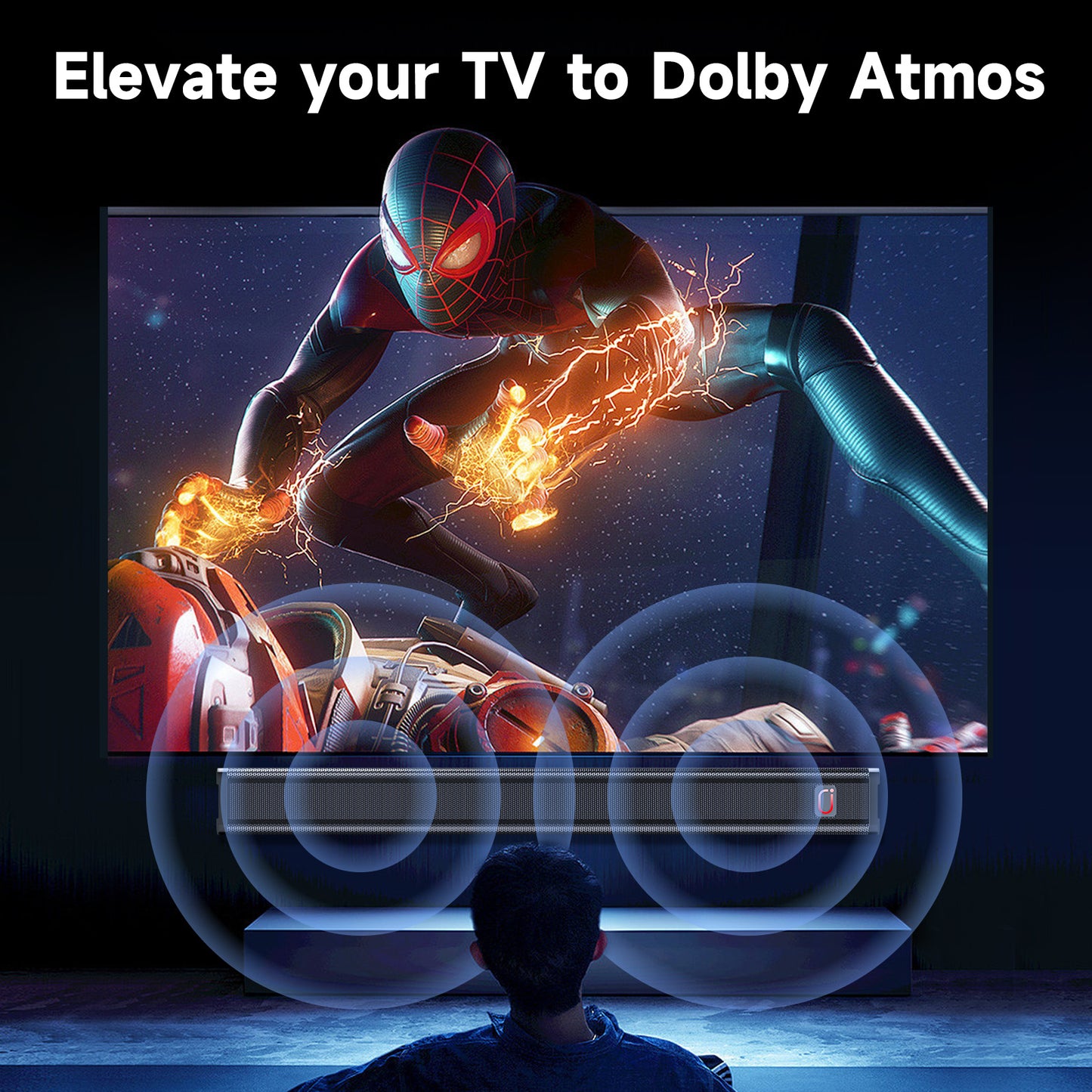 JYX H7 31.5" Soundbar with Subwoofer | 3D Surround Sound for TV | Wall-Mountable Home Theater Speaker