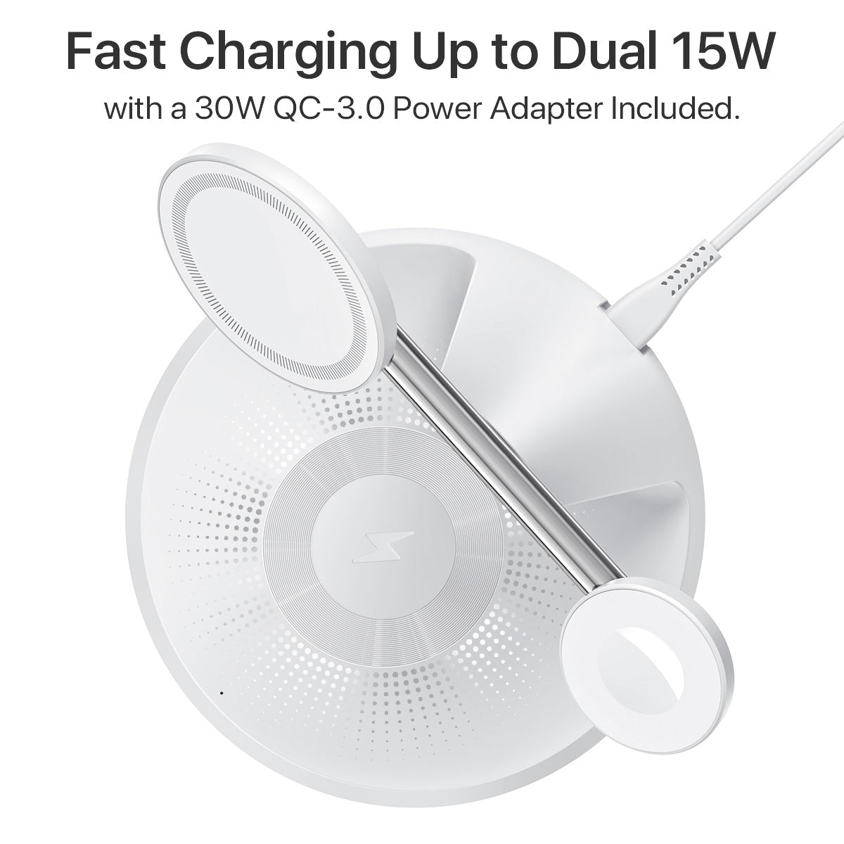 3 In 1 Wireless MagSafe Charging Station For Multiple Devices 30W Adapter Included