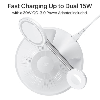 3 In 1 Wireless MagSafe Charging Station For Multiple Devices 30W Adapter Included