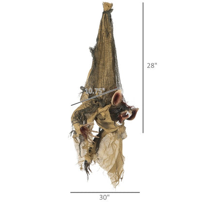 Sound-Activated Hanging Ghost with Red LED Eyes – 3ft Halloween Decoration with Moving Arms & Spooky Sounds