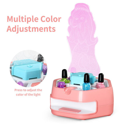 Kids Makeup & Nail Art Spray Set – Creative Fun Toy for Girls, Safe Non-Toxic Makeup Kit, Perfect Holiday Gift for Children