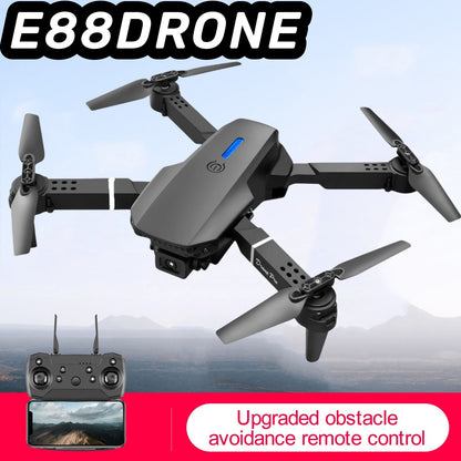 E88 Foldable Smart Camera Drone – Single Camera with Real-Time Transmission & One-Click Takeoff/Landing