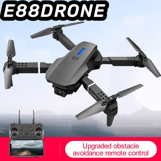 E88 Foldable Smart Camera Drone – Single Camera with Real-Time Transmission & One-Click Takeoff/Landing