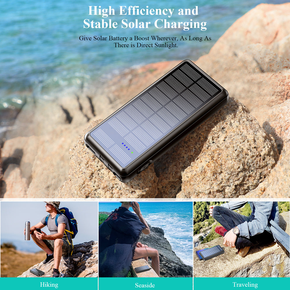 Solar Power Bank 8000mAh with Dual Input & Output – Portable & Safe Charging