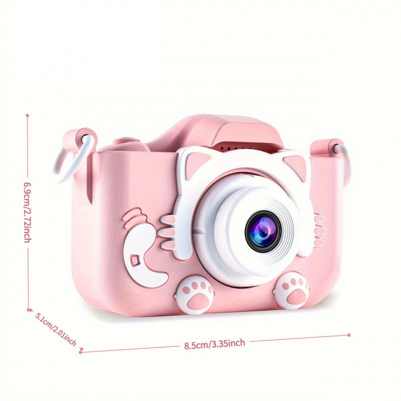 Pink Cat Kids Camera | Photo & Video | 8 Selfie Filters | 400mAh Battery – Perfect Birthday & Outdoor Gift