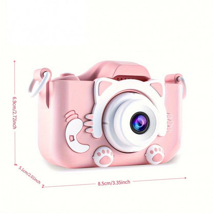 Pink Cat Kids Camera | Photo & Video | 8 Selfie Filters | 400mAh Battery – Perfect Birthday & Outdoor Gift