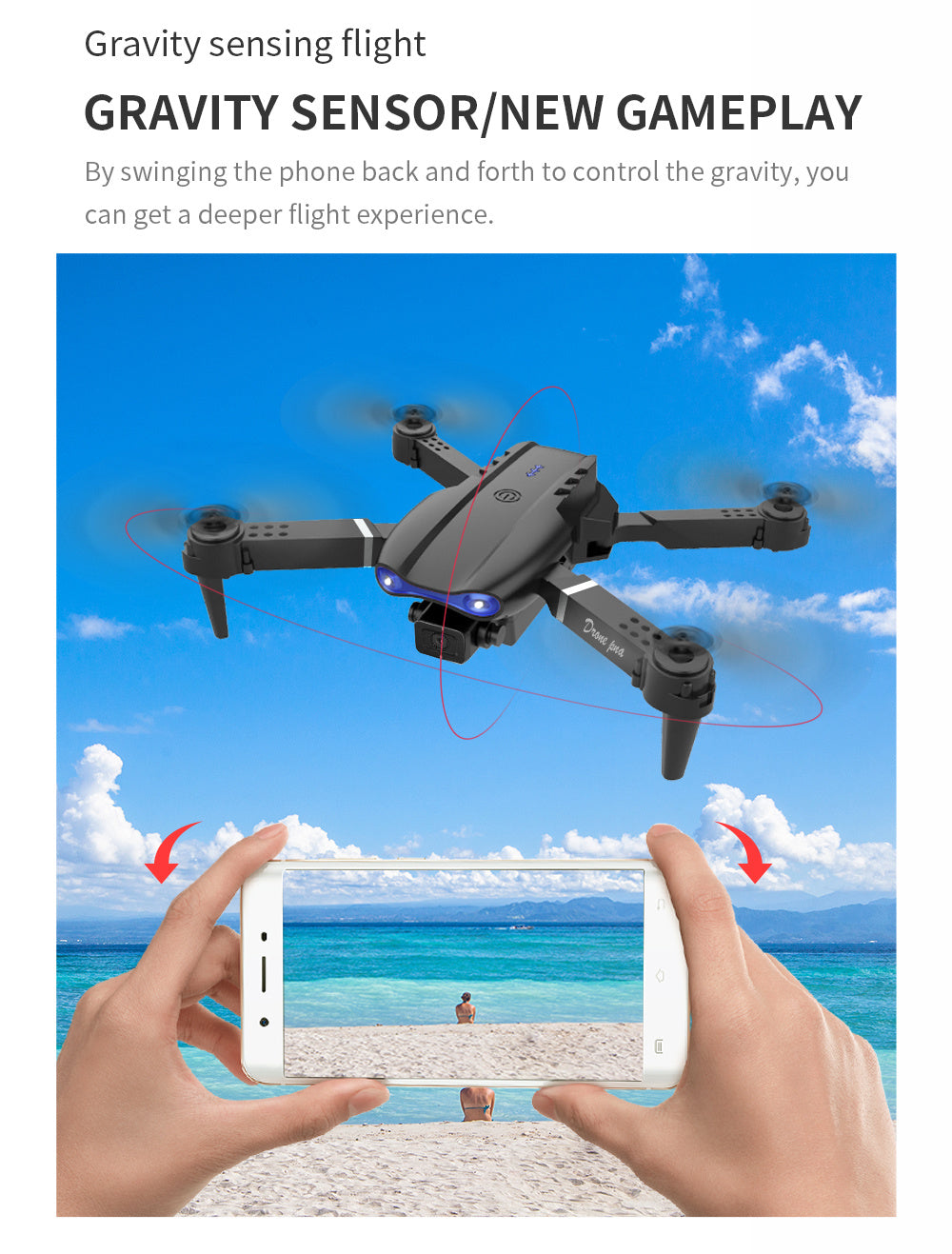 E99 Foldable Smart Camera Drone – Real-Time Transmission, One-Click Takeoff/Landing