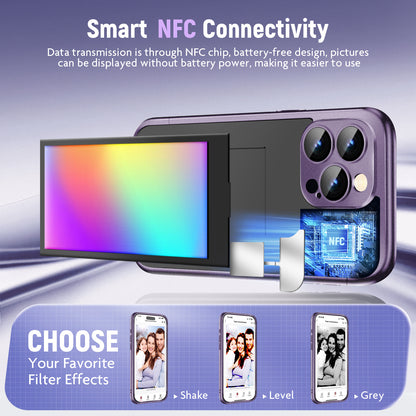 iPhone 15 Pro/Pro Max NFC Ink Screen Flip Case – Smart Creative DIY Custom All-Inclusive Cover