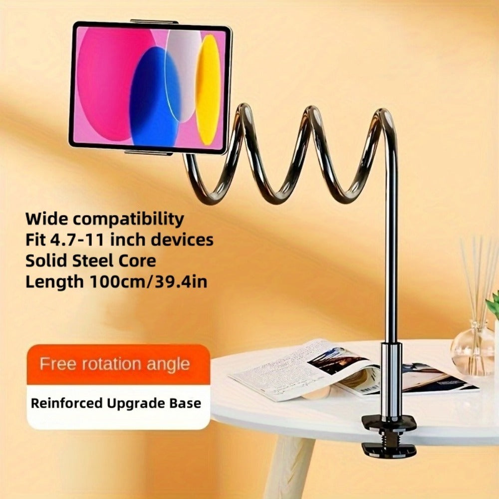 Updated Gooseneck Tablet Holder Stand For Bed 39.4inch Adjustable Flexible Arm Tablets Mount Clamp On Table