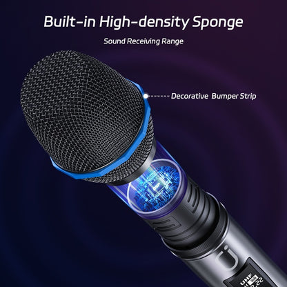 JYX U60 Wireless Microphone System – Dual UHF Metal Dynamic Mics for Karaoke, Singing & Events