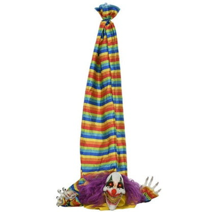 Hanging Clown with LED Eyes, Sound & Motion Activated - Halloween Decoration