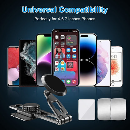 Universal 360° Magnetic Car Dashboard Phone Holder | Foldable Aluminum Alloy Mount