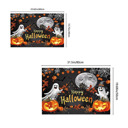 Halloween Pumpkin Ghost Home Decor Doormat, Suitable For Entrance, Bedroom, Living Room, Bathroom, Kitchen, Absorbent And Non-Slip Rug