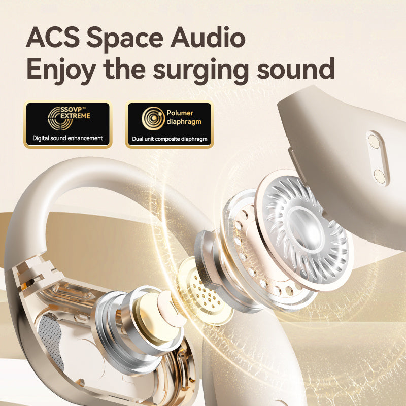 Fall Open - Ear Weireless Earphone, Lightweight Earphone With Charging Case, Noice Cancelling Bluetooth - CompatibleStereo Earbuds For Sports, Gaming, Calling, Busines