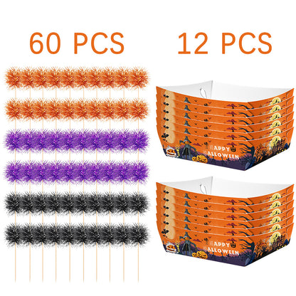 72 Pcs Halloween Party Supplies – Orange Paper Treat Bags for Candy & Party Favors (8.5” x 3.1” x 1.7”)