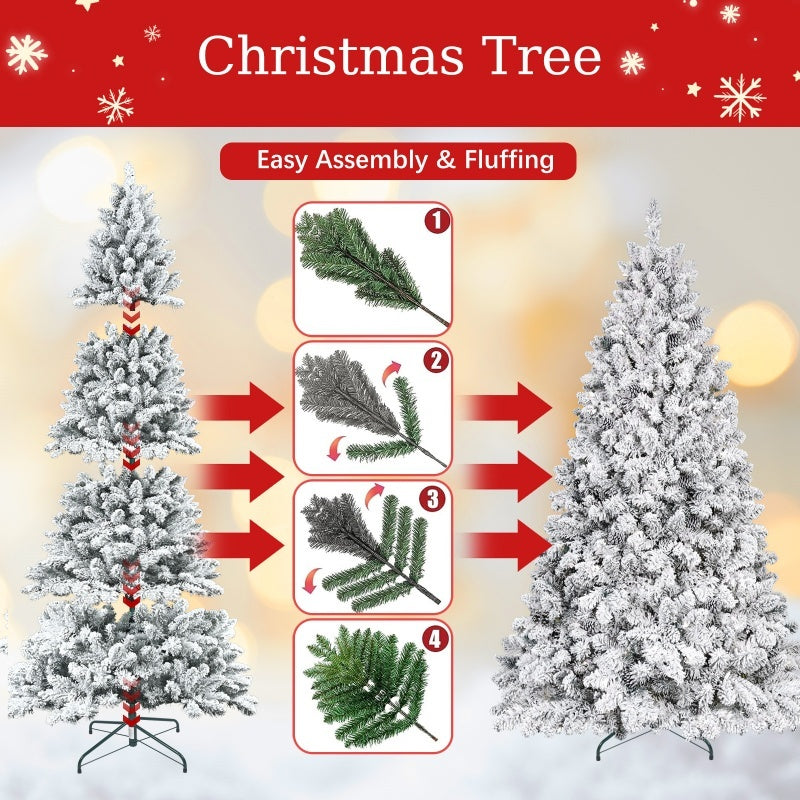PVC Christmas Tree with Ornaments – Artificial Holiday Decoration, Available in 4ft/5ft/6ft/7ft