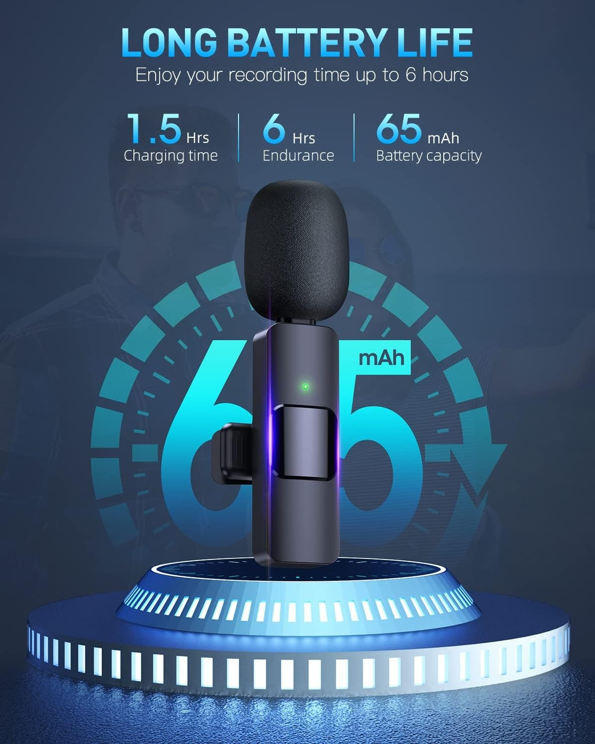 Wireless Lavalier Microphone – Type-C & iPhone 15/16, Rechargeable Mic for Video, Streaming & Vlogging